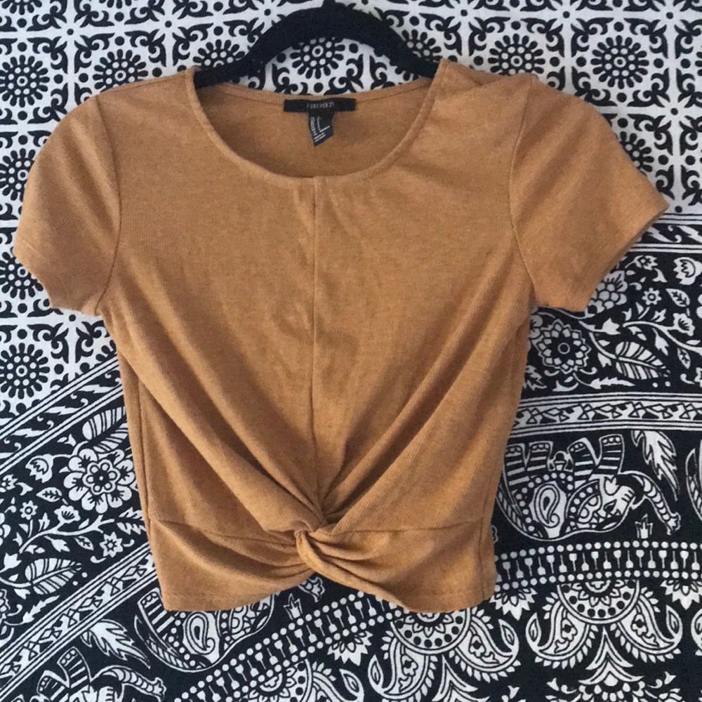 ⚡️FREE⚡️Forever 21 mustard crop top